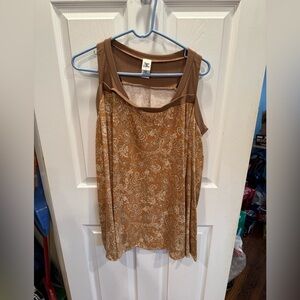 NWOT Sew In Love Gold Paisley Long Sleeve Cold Shoulder Blouse Size XL